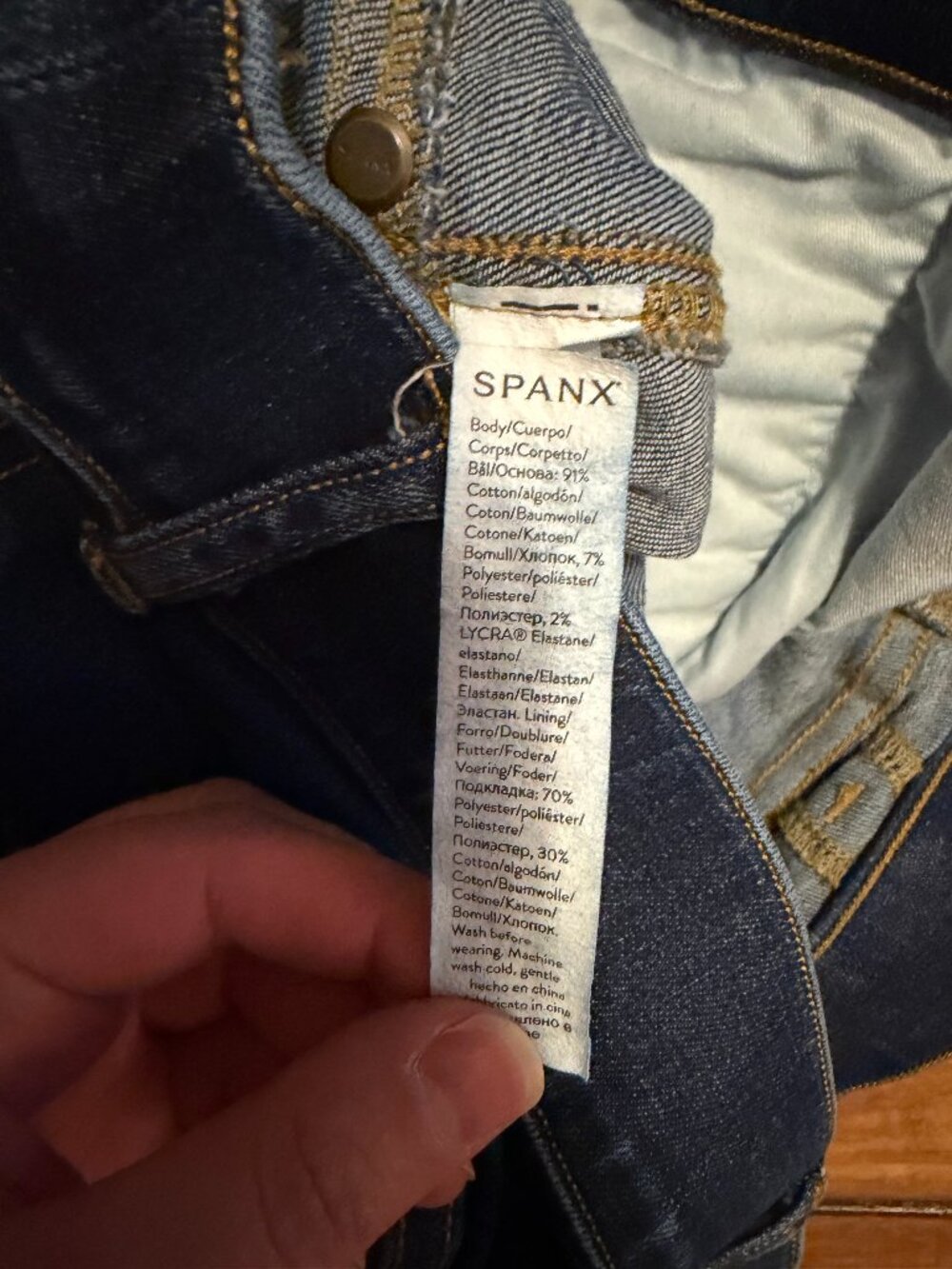 SPANX Women's Dark Blue Boot Cut Jeans - Picture 5 of 10